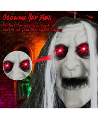 Halloween Decoration 6 11” Sound-Activated Witch Holding Ghost Girl Spooky Sound