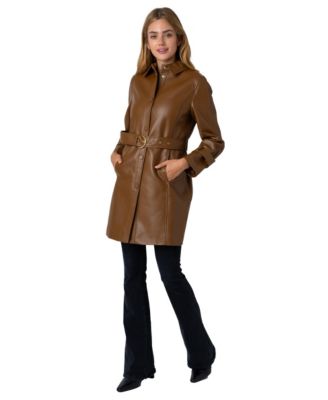 Women's Snap Front Tie Belt Jacket