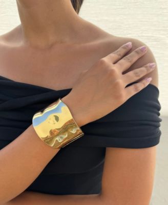 Gold Tall Hammered Bangle