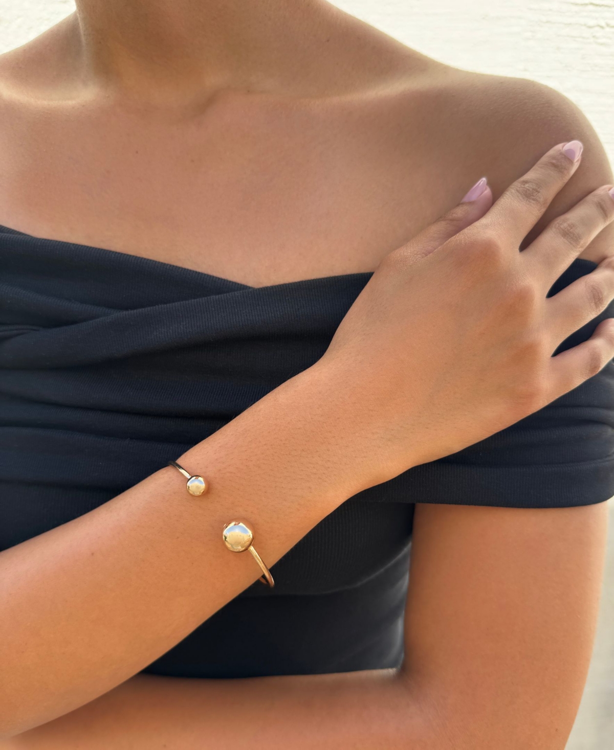 Adornia Gold Spheres Cuff Bracelet