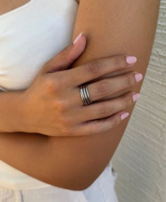Tarnish Resistant Silver Stacking Band Set