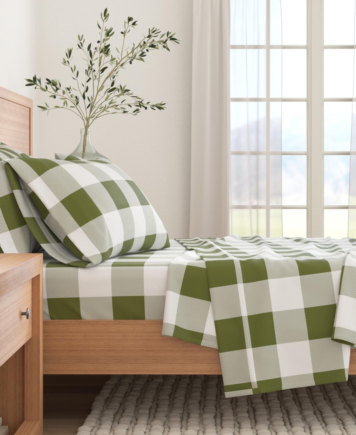 Linery & Co. 100% Turkish Cotton Flannel Printed Sheet Set