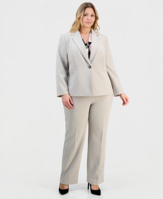 Plus Size Stretch-Crepe Single-Button Jacket 