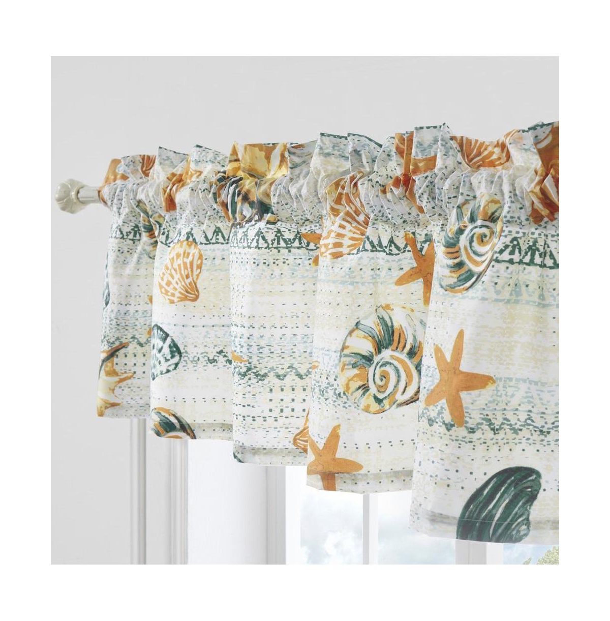 Greenland Home Fashions Kona Luxurious 3" Rod Pocket Window Valance 84" x 16" Ocean
