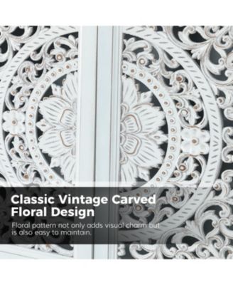 Ismenides Transitional 32" Tall 2-Door Accent Cabinet with Floral Design