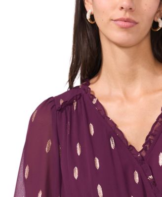 Women's Long Sleeve Smocked Waist Tiered Midi Dress