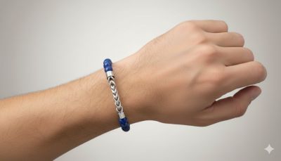 Stainless Steel Genuine Bead & Chain Bracelet