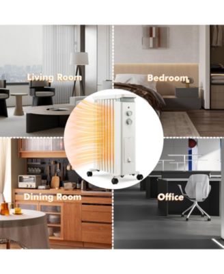 1500W Portable Oil Filled Radiator Heater with 3 Heat Settings