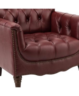 Sucher Modern Retro Wooden tufted Accent chair with Nailhead Trim
