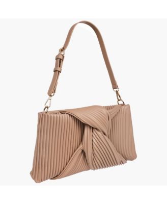 Pleated Knot Clutch with Shoulder Strap