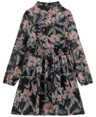Girls' 7-16 Long-Sleeve Printed Dress