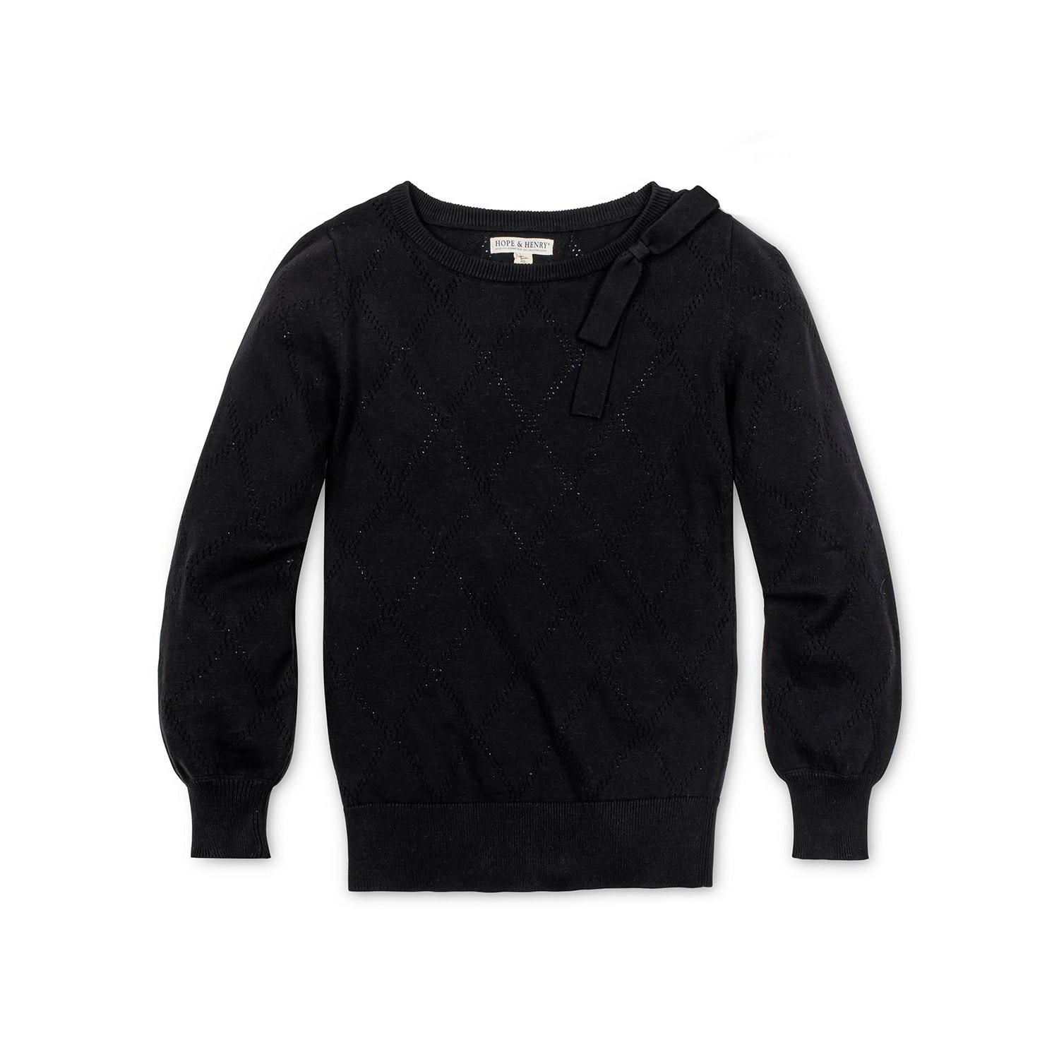 Women's Hope and Henry Organic Bow Detail Pointelle Sweater