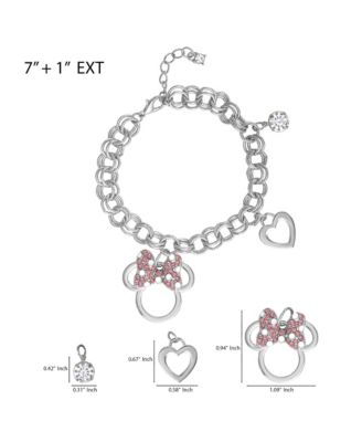 Minnie Mouse Bow Charm Bracelet, 7 +1'' Chain
