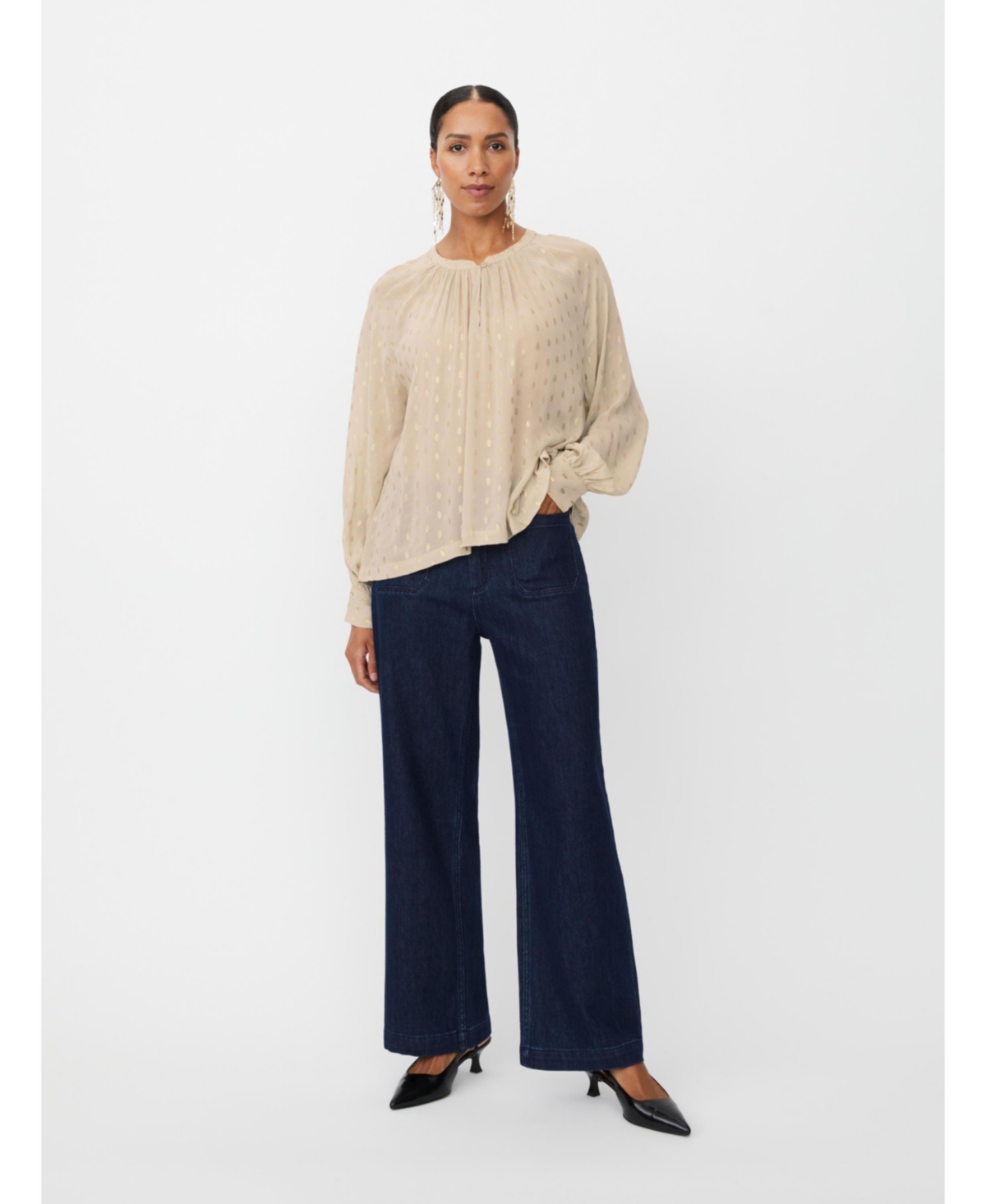 Masai Copenhagen Women's MaDornessa Long Sleeve Round Neck Blouse