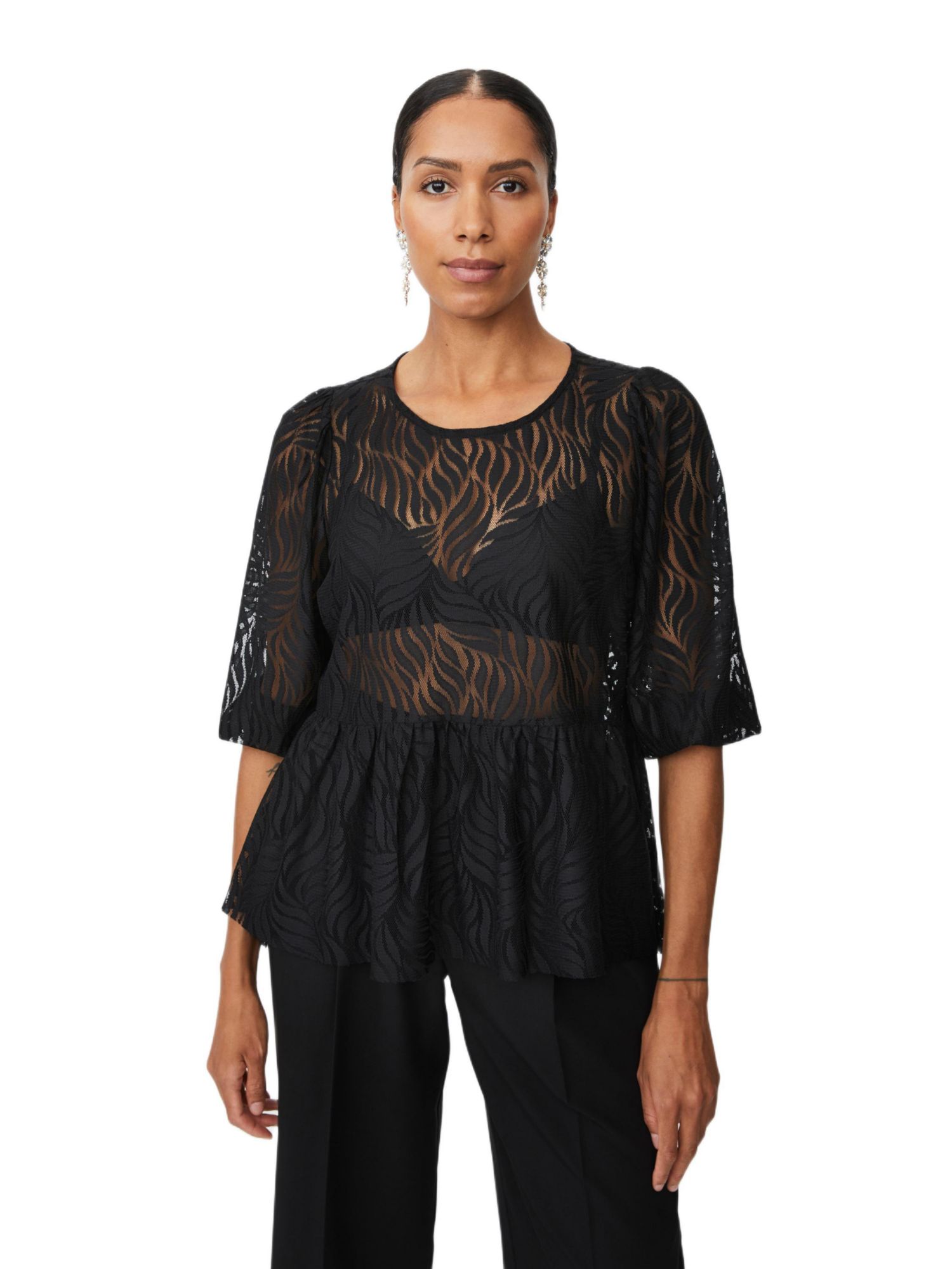 Women's Lace Peplum Top