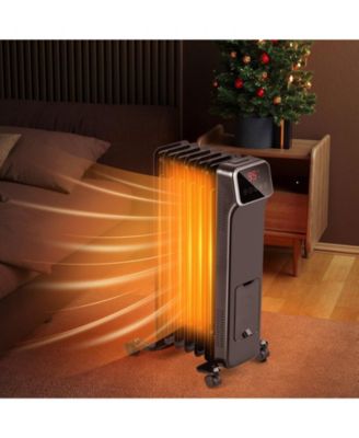 1500W Oil Filled Radiator Heater with Remote Control 3 Modes 24H Timer