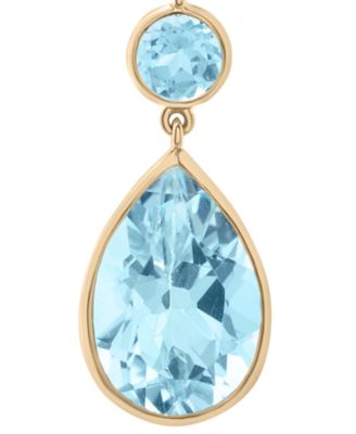 Sky Blue Topaz & Blue Topaz Drop Earrings (12-3/8 ct. t.w.) in 14k Yellow Gold