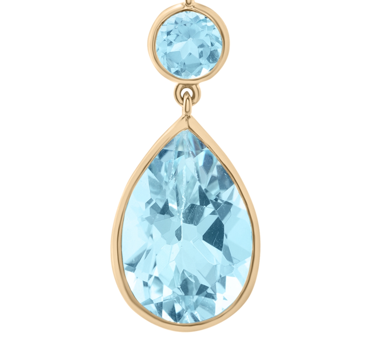 Macy's Sky Blue Topaz & Blue Topaz Drop Earrings (12-3/8 Ct. T.w.) In 14k Yellow Gold In Gold