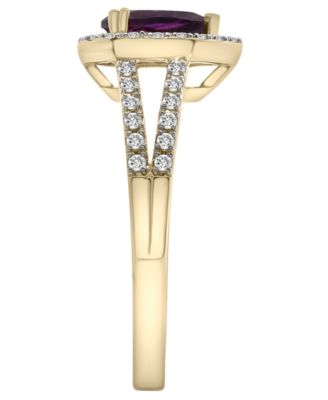 Amethyst (5/8 ct. t.w.) & Diamond (1/4 ct. t.w.) Ring in 14k Yellow Gold