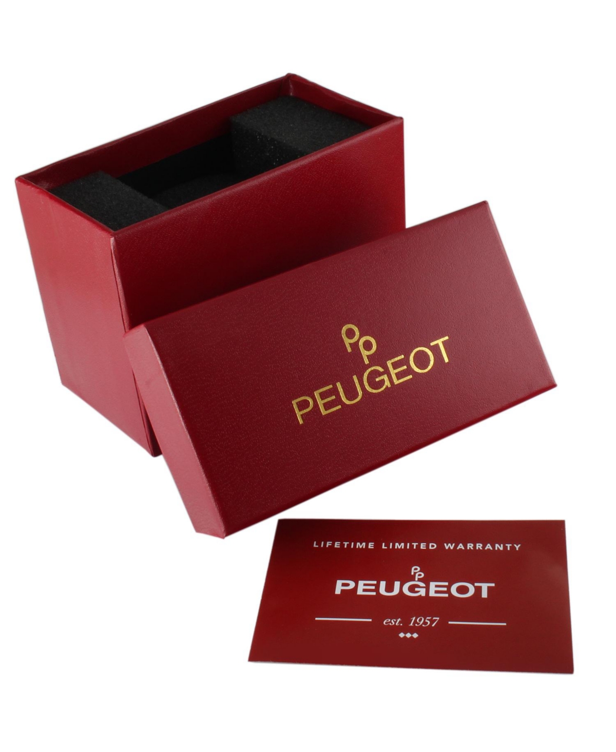 Peugeot Unisex Quartz Novelty Santa Claus Watch, Red Leather Strap, 34mm Round Case