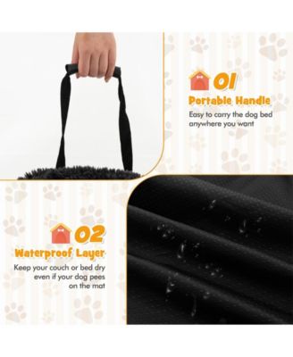 Plush Calming Dog Couch Bed with Anti-Slip Bottom-L