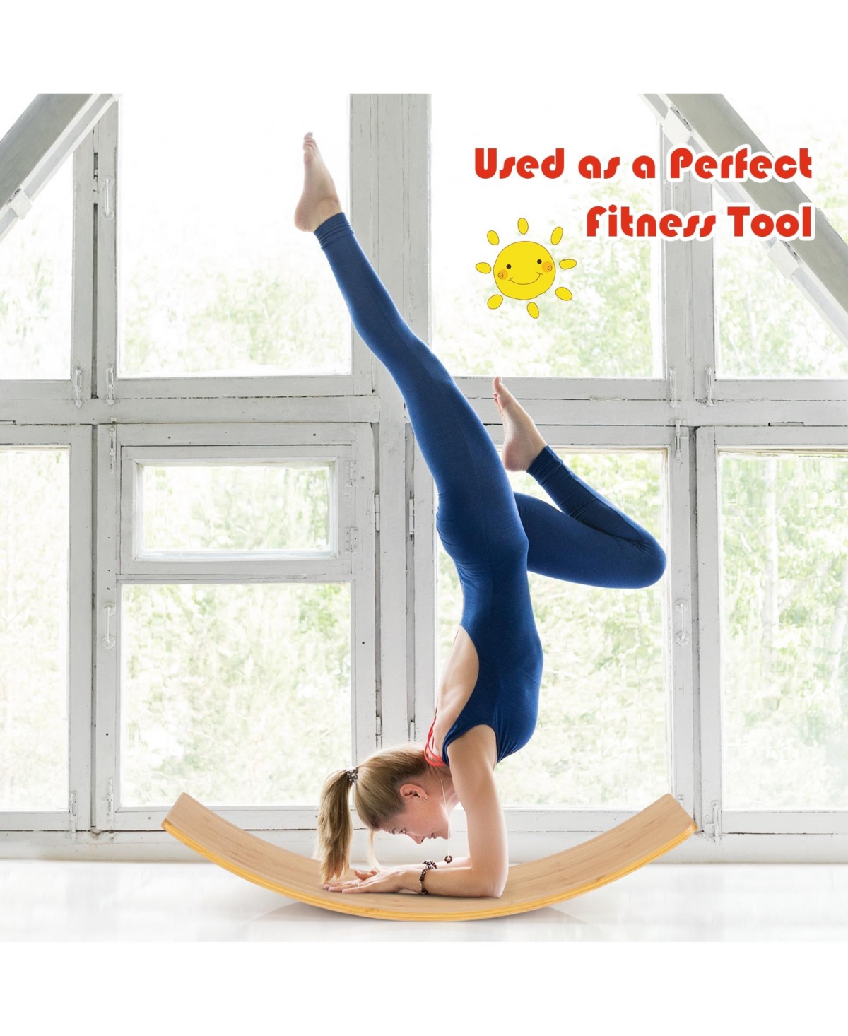 Sugift 35.5 Inch Wooden Wobble Balance Board for Toddler and Adult