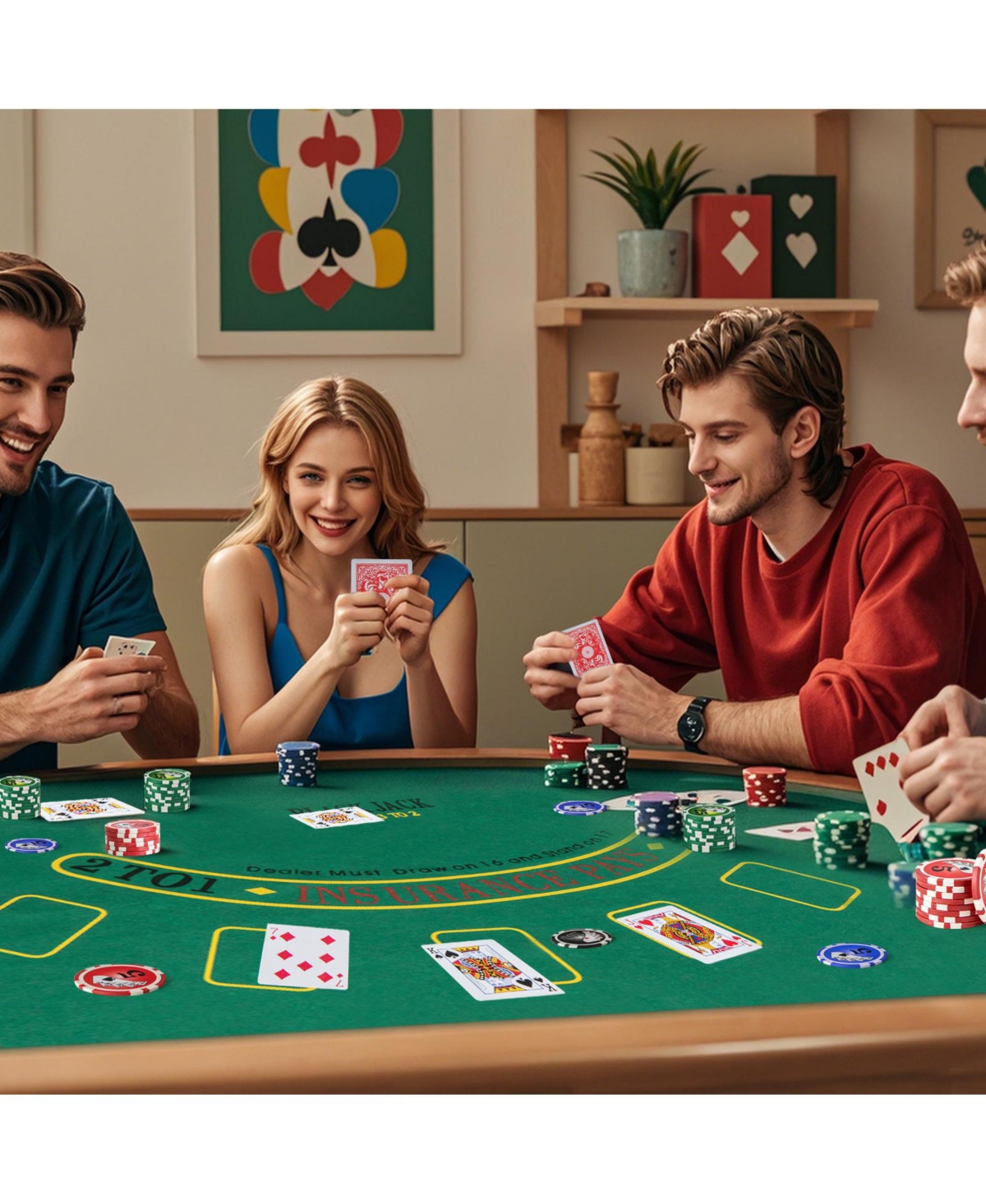 Sugift 400 Pcs Casino Poker Chip Set with Case, Cards, Dice & Felt