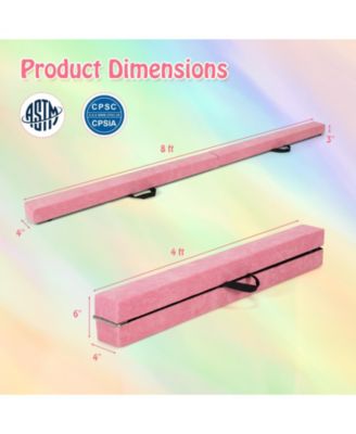 Folding Balance Beam with Solid Wood Base and Anti-slip Bottom