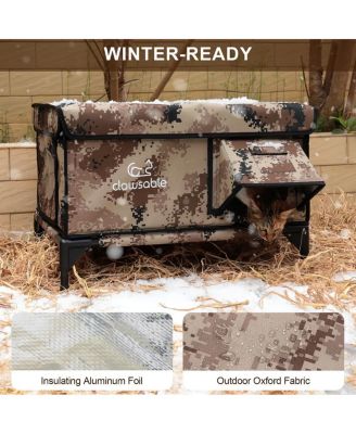 Heated Outdoor Cat House,Feral Cat Shelter,Fit 2-3 Cats