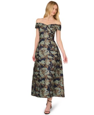 Adrianna Papell - Women's Off-The-Shoulder Gown
