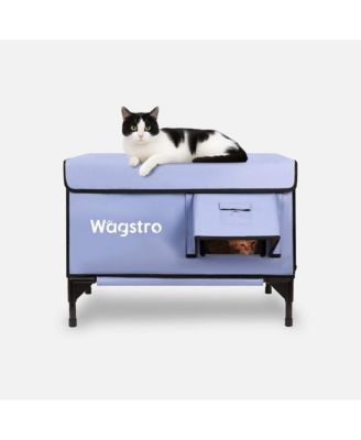 ArcticGuard Outdoor Heated Cat House – Cloud Slate Blue