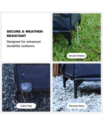 Flagship Outdoor Heated Cat House — Navy Blue