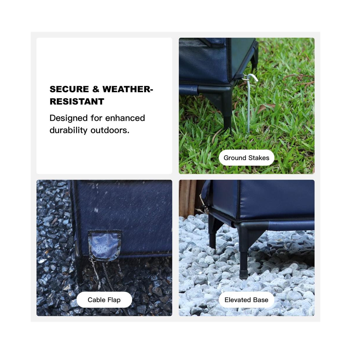 Flagship Outdoor Heated Cat House — Navy Blue