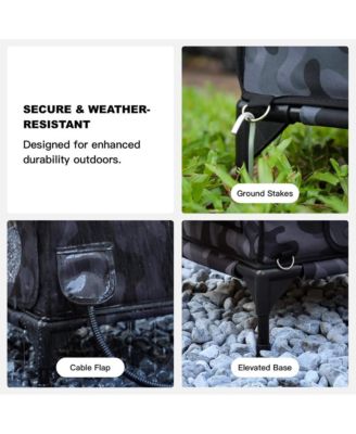 RoofHaus Outdoor Heated Cat House in Night Camo