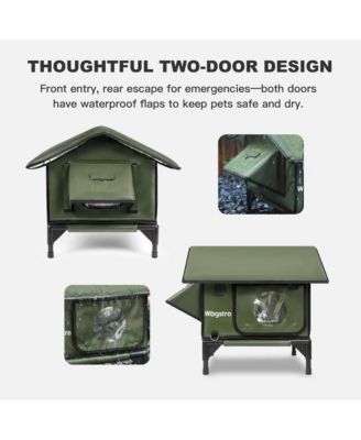 RoofHaus Heated Outdoor Cat Shelter – Olive Green