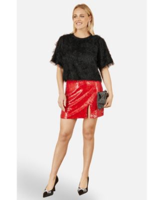 Women's Lurex Fringe Relaxed Fit Top