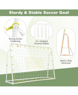 2-in-1 Kids Soccer Rebounder and Soccer Goal with Adjustable Height