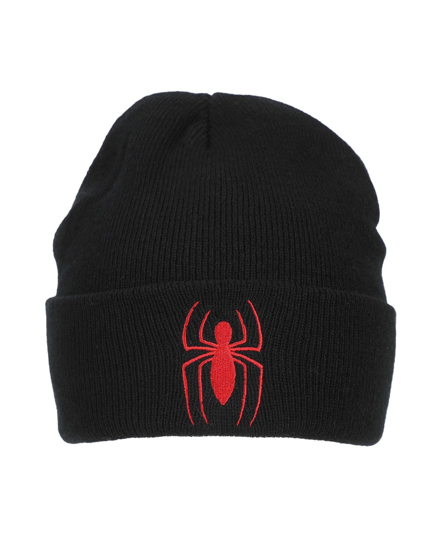 Men's Spiderman Logo Embroidery Standard Cuff Acrylic Knit Beanie Cuff Beanie