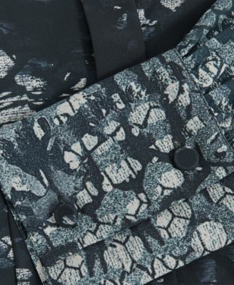 Women's Printed Pleated Shirt Dress