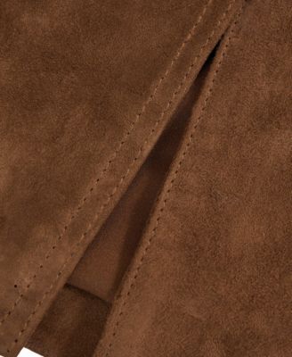 Women's Suede Straight-Fit Midi Skirt