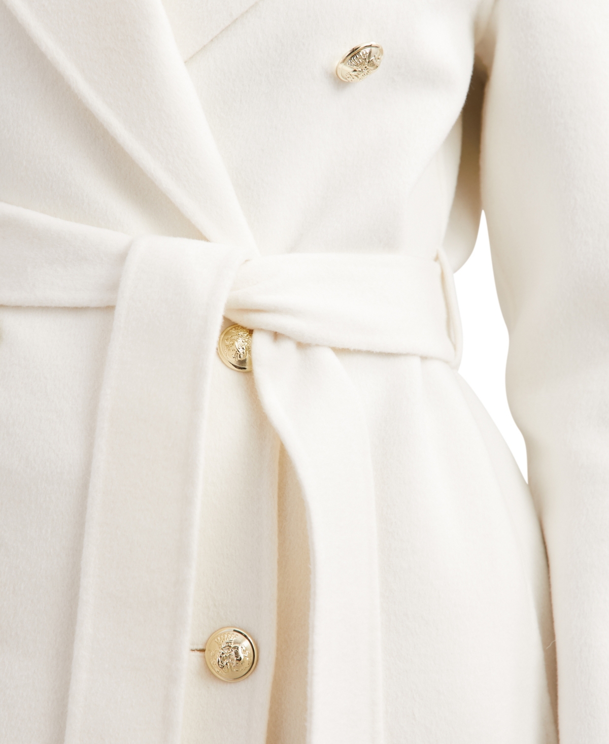 Reiss Women's Double-breasted Blindseam Wool-blend Coat In White