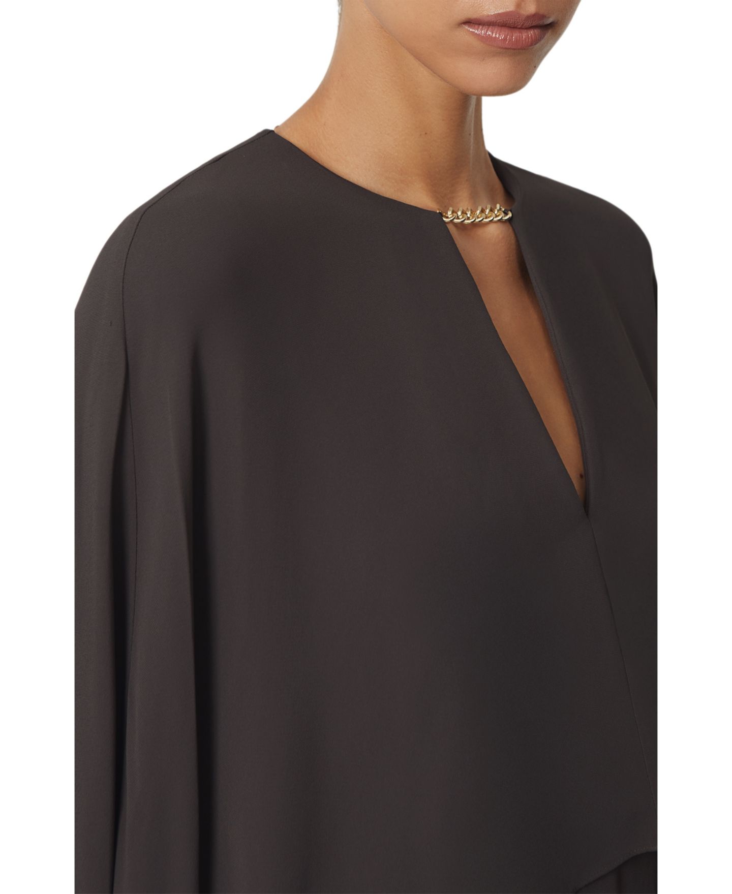 Женское платье REISS Cassidy Chain-Detail Cape Mini, цвет: Виноградный — фото 2