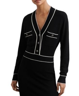 Women's Wool-Blend Tipped with Cashmere Dress