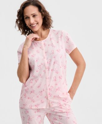 Women's 2-Pc. Cotton Printed Cropped Pajamas Set, Created for Macy's