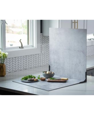 Duo Board - 24x24" Double Sided Surface Board, Iced Concrete/Midnight Cement