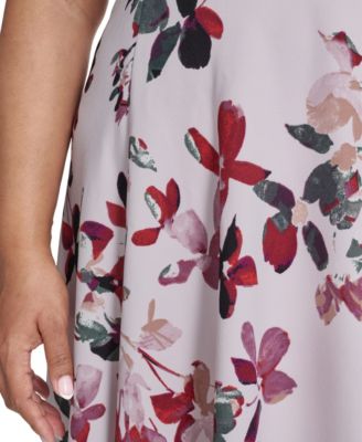 Plus Size Floral Print Fit & Flare Dress