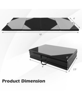 10 Feet x 4 Feet x 2 Inch Folding Exercise Mat with Hook and Loop Fasteners