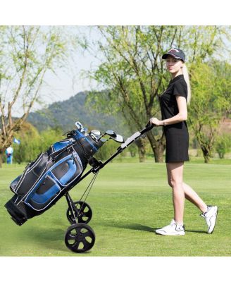 Folding 2 Wheels Push Pull Golf Cart Trolley with Scoreboard