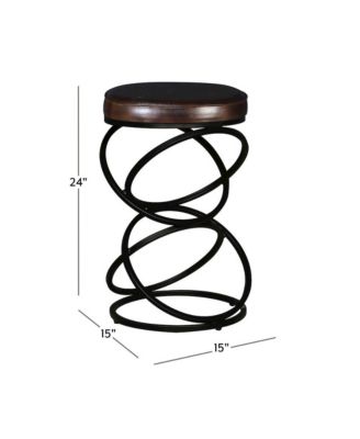 Polaris Leather 24" Bar Stool, Brown