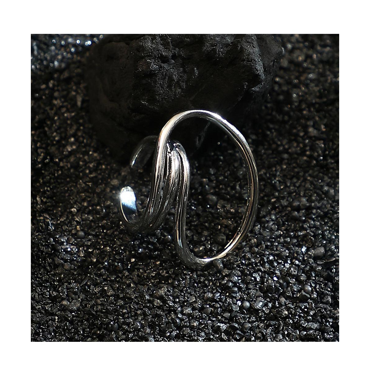 Women's The Wrap-Line Statement Ring - Chrome Silver